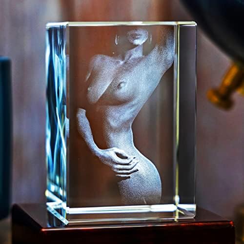 Голи 3Д фото кристал, еротска фотографија, жена со фото уметност, врежано стакло, ласерска гравита слика, lубовник подарок, од ќерка,