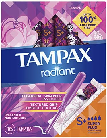 Tampax gradiant tampons со пластичен апликатор, супер плус апсорпција, незначен, 16 брои