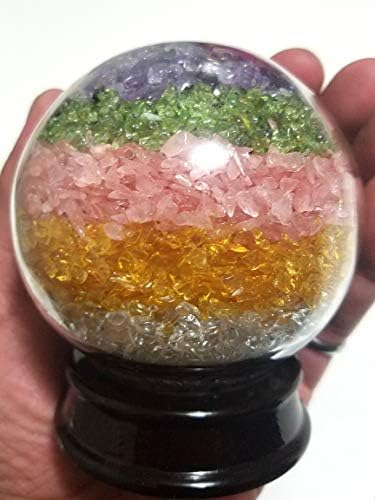 JM Иднини големи пет елементи Рачно изработени камења од природа и кристал, чипс чипс Гемстон топка за заздравување на духовно медитација