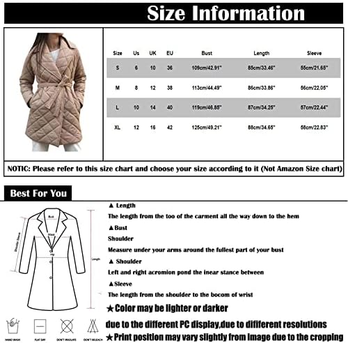Зимска облека Twgone за жени трендовски досаден појас на градите со средна должина надолу