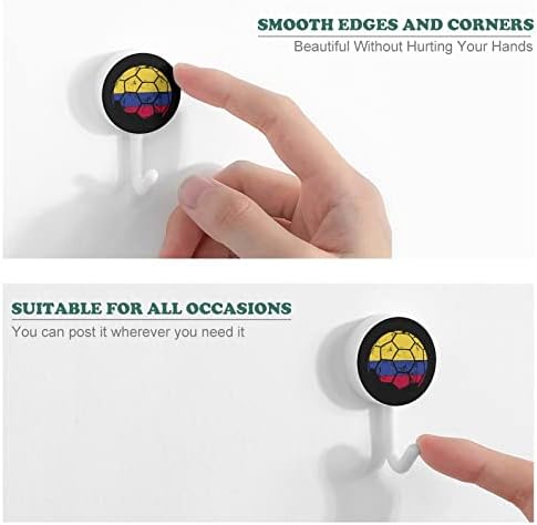 Колумбиско знаме Фудбалски круг пластични куки за еднократно лепило куки што висат wallидни куки за кујна бања 10 пакувања