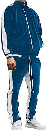 Машки 2 парчиња тренерки со долги ракави џогер џогер џогерни џемпери за џокери со активна облека, обична топла потта за спортови на спортови