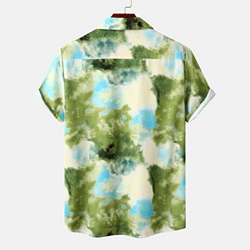 Летни маички маички мажи летни модни обични печатени копчиња со кошула со кошула кратка нашата најудобна t