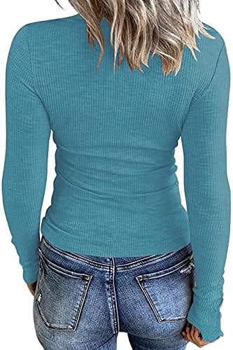 Женски џемпери пролет 2023 година надолу Основни ребрести плетени маици моден обичен џемпер за пулвер за хеланки