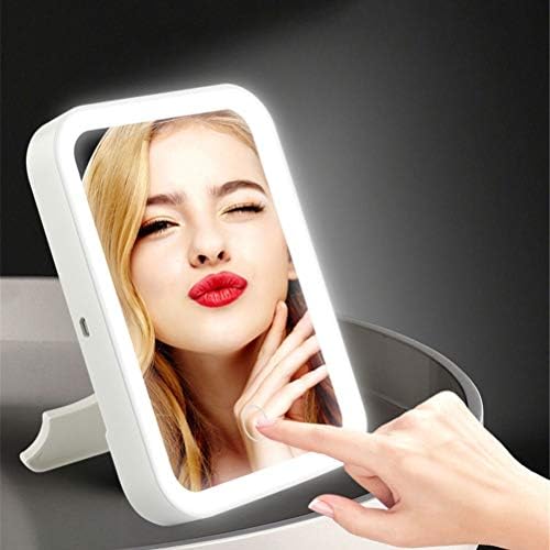 Jjry LED огледало за шминка, осветлено флексибилно огледало на козметичка табела, со светлина, за шминка за прилагодлива светлина,