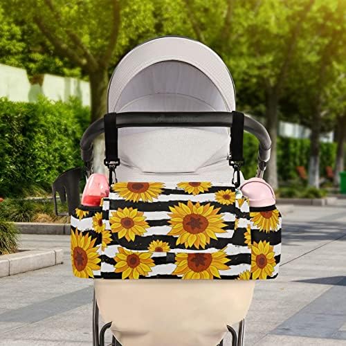 Организатор на летни цветни шетачи на сончоглед за зауја со 2 држач за чаши, отпорен на абразија и издржлива, прилагодливи и