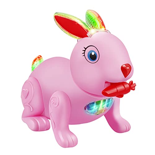 Wsklinft танцувајќи зајак родител-дете интеракција Јадење морков електричен одење музика музика зајак играчка градинка розова