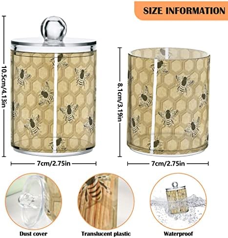 Пчела саќе 2 пакувања памук бритач за држач за топка организатор диспензерот пластичен памучен сад со топка со капаци со капаци