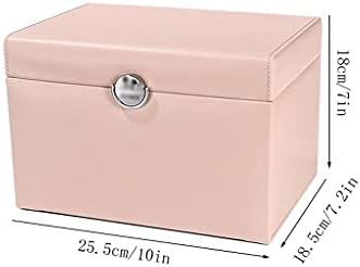 Кутија За Организатор на накит Мултифункционална Кутија За Накит Со Огледало, Едноставна Кутија За Складирање Накит Со Голем Капацитет,