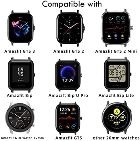 Ipartsonline Silicone Sport Band компатибилен за Amazfit BIP 3/GTS 2 Mini/GTS 3/2E SmartWatch Заменски опсег, лента за часовници од 20 мм за Bip U Pro/Galaxy Watch 4/Venu 2 Plus