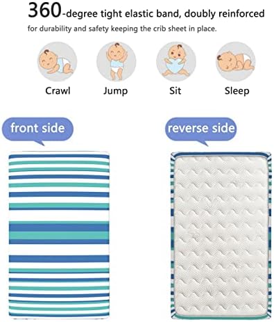 Аква со тематски опремени мини чаршафи, преносни мини креветчиња со ултра мека материјал-плетен сад или столб за кревет, 24