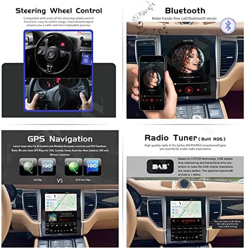 ЗВНАВ Еден Дин Андроид 9.0 Тесла Автомобил Стерео За Порше Макан 2011-, HD Екран На Допир, 2G RAM Меморија Автомобил Gps Навигација Главата