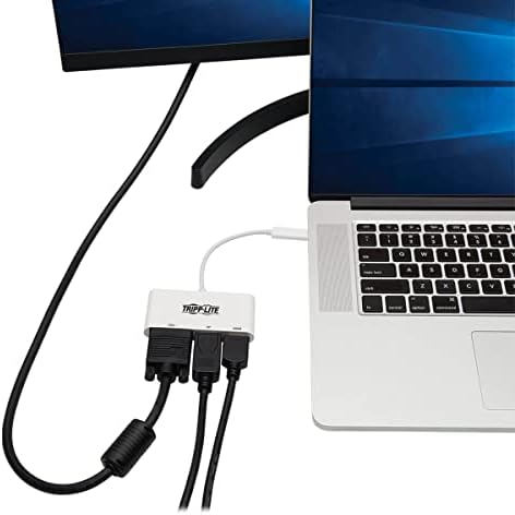 TRIPP Lite USB C ДО HDMI/DisplayPort/Vga Адаптер, USB 3.1 Gen 1, Thunderbolt 3 ДО HDMI/DisplayPort/VGA, 4k Адаптер, Вајт
