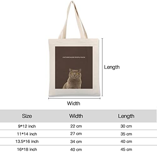 Платно торба за мачки за мачки за жени девојки слатки торбички за мачки за торби за намирници во училишна кујна