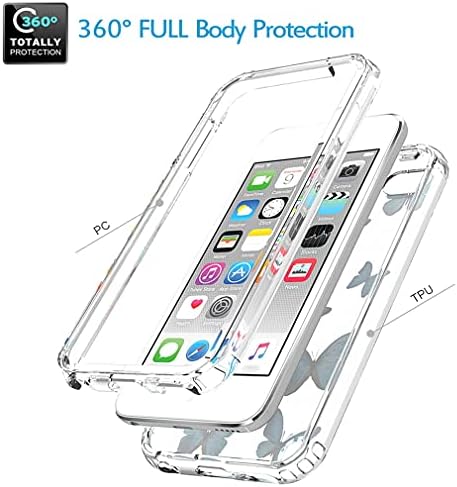 Vokuha Case за iPod Touch 6/iPod Touch 5/iPod Touch 7 Case for Girls, симпатична цветен кристал чист TPU браник шок -заштитен заштитен оклоп