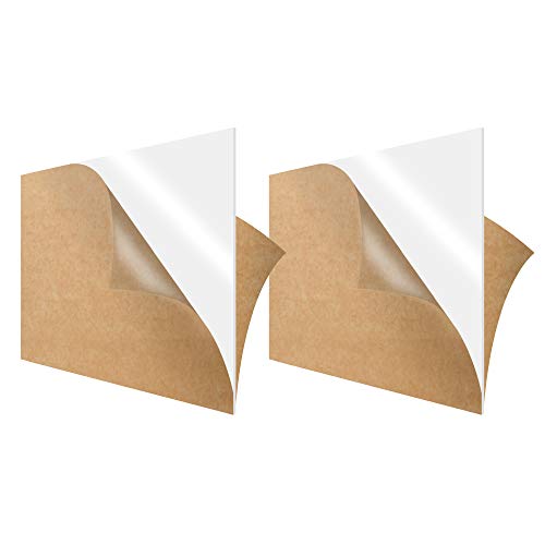 Симбалукс акрилен лист бел 32% проucирен леано плексиглас 12 ”x 12” квадратен панел 1/8 ”дебел пакет од 2 пластична стаклена плоча со