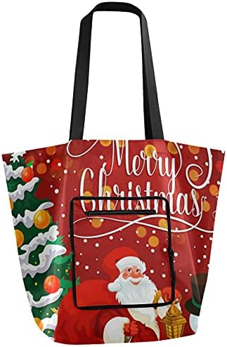 Божиќ Нова година Дедо Мраз Дедо Мраз преклопено рамо торбичка торба за еднократна употреба на намирници, тешка школа торба торба за