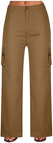 Панталони со високи половини за женски хеланки задникот за лифт за џемпери права барел широки панталони за нозе се протегаат активни панталони