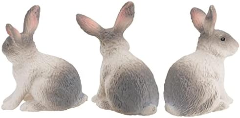Алипис 3 парчиња мини зајаче фигурини пластични велигденски зајаци фигурини статуа Домашен распоред Декор десктоп декор за деца мали деца