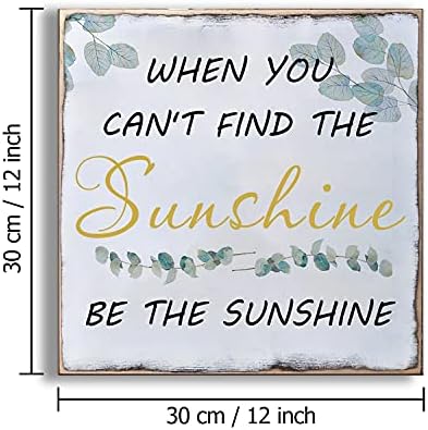 Utf4c Кога не можете да го најдете сонцето да биде дрвен знак за сонце 12 x 12 инспиративни цитати печатени wallидни уметности