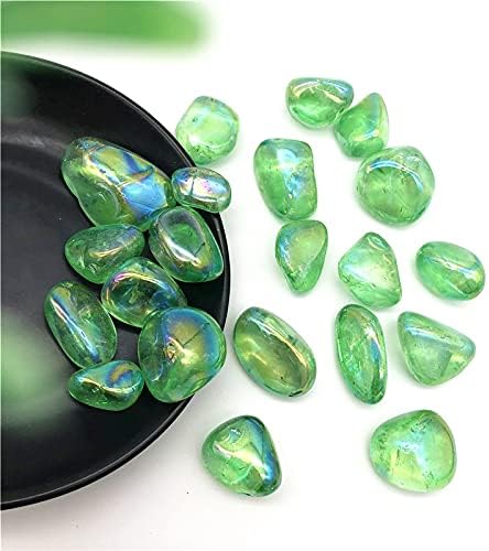 Shitou2231 100g Зелена титаниум аура Електропласирачки кварц Кристал испрскани камења заздравување на природни камења и минерали