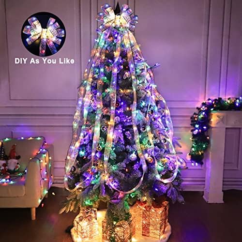 Турнмеон [Екстра долга] 50 ft 150 LED лента за елки за елка, декорација, адаптер со двојно слој бакарна жица за самовила, украси за новогодишни