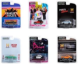 Гринлајт Холивуд серија 37 диекаст сет на автомобили - кутија од 6 избрани автомобили со модели на диекаст од 1/64 скала