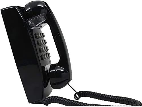 Единечна линија Класик 2554 Wallиден телефон со гласен рингер и контрола на јачината на звукот, потребен е црно -wallиден приклучок