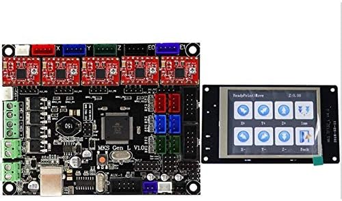 Gzxlay 3d Печатач Мониторинг Моќ 3d Печатач Контролор Одбор Комплет TFT32 Целосна Боја Лцд Екран на Допир + Mks-GEN L Mainboard со 5pcs Црвен Возач A4988