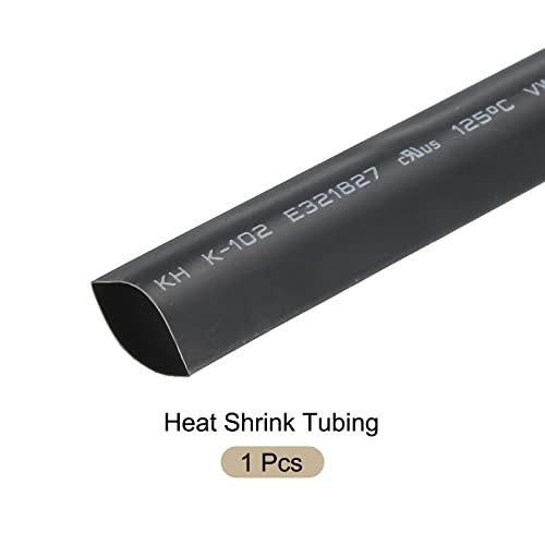 Цевче за намалување на топлината на топлина 2: 1 кабелска цевка за ракави, [за заштита на електрична изолација] - 1/2 dia/5m/црна