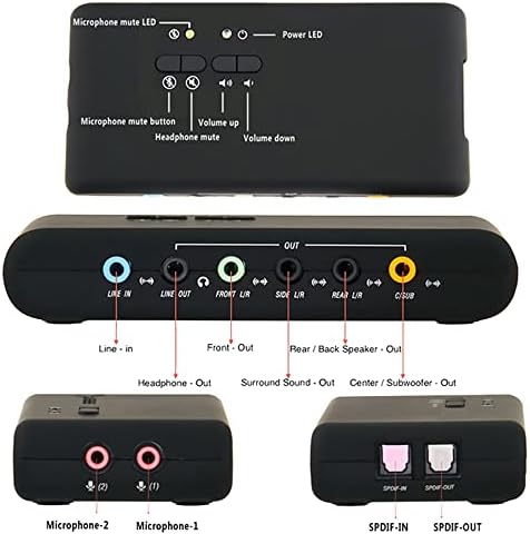 JSSL USB 7.1 Звучна Картичка Аудио Оптички Интерфејс, Двојна Глава На Микрофон, Вистински 8-Канален Надворешен Кабел Далечински Будење Студио
