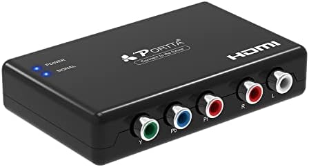 Компонента на HDMI конверторот, Portta YPBPR до HDMI адаптер + R/L аудио екстрактор, 5 RCA RGB до HDMI видео конвертор, поддршка