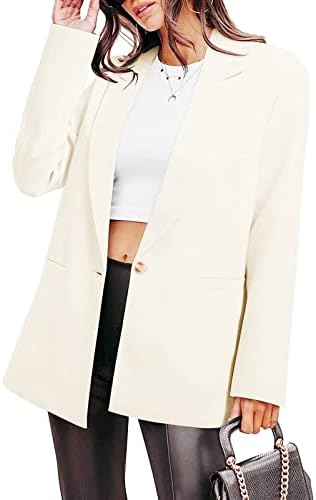 Conteaberенски обичен цврст долги ракави лапел копче тенок работа канцеларија падне тенка блејзер јакна женски блејзери костуми јакни
