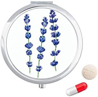 Сина Лаванда Цвет Растение Пилула Случај Џеб Медицина Кутија За Складирање Контејнер Диспензерот