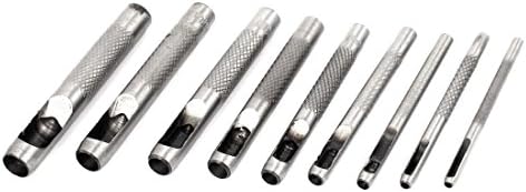 AEXIT 9PCS 2,5 mm-10mm Pliers Кожен појас КЕТ шуплива дупка челик Панч SLI-P-спојници на клевети Алатка за сечење