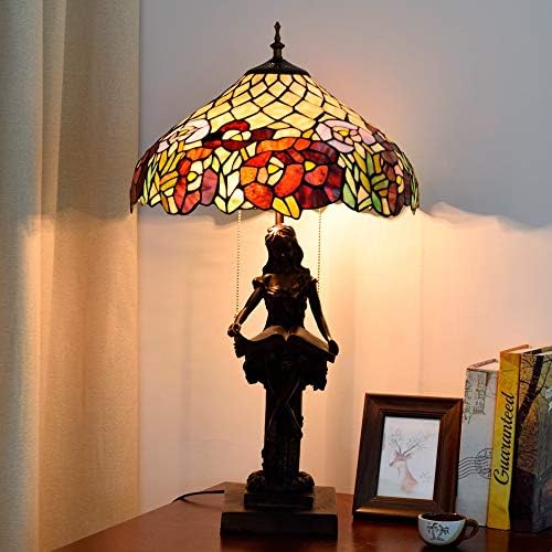 Рачно изработена стаклена ламба за стакло 40см Тифани обоена стаклена маса ламба Американска пастирска тифани стил стакло ретро изработено