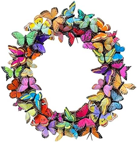 Zhyh Прекрасни пеперутки венец за пролетна врата украс дома градина вештачка декорација гарланд доживотна украс