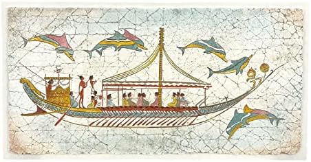 Фреско бродови и делфини Тира Санторини музеј копија 1650 Б.Ц. Сликање на ид