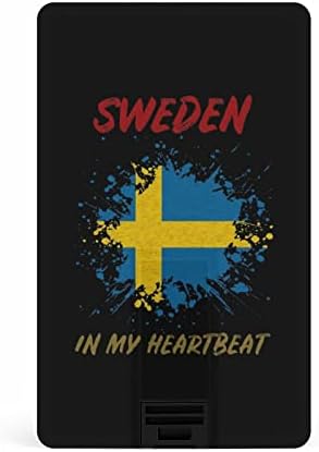 Шведска Во Моето Чукање На Срцето КРЕДИТНА Картичка USB Флеш Дискови Персонализирана Меморија Стап Клуч Корпоративни Подароци
