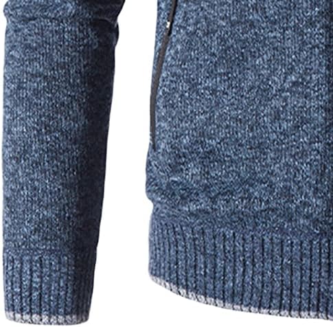 Мажите полни патенти на кардиган џемпери тенок фит фланелен обвивка плетена кардиганс патент густ случајна плетена џемпер палто
