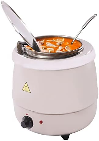 2,6 галон комерцијална супа котел потопла прилагодлива температура од не'рѓосувачки челик Електрична супа потопла со капак и кренати