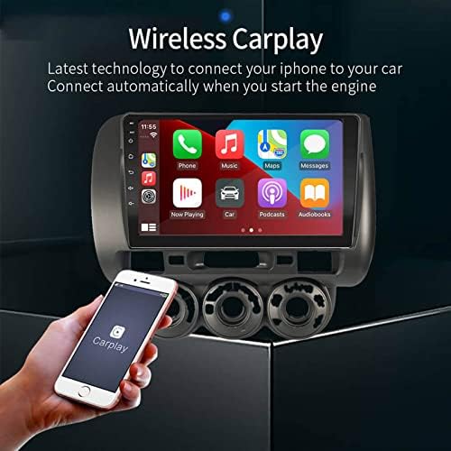Cocheparts Автомобил Стерео За Хонда Фит Радио 2007 Андроид 10.0 Вграден Apple Carplay/Android Auto/WiFi / Сплит Екран/GPS Навигација/Известување: