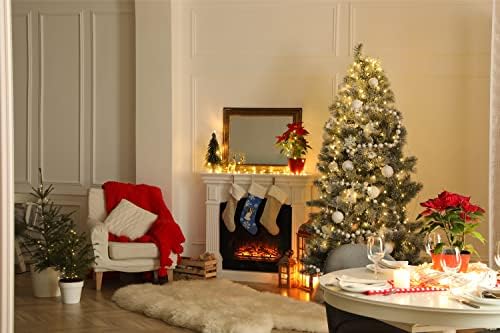Богатства на Каролина CK3918CS Англиски покажувач Зимски снегулки Божиќно порибување, камин виси чорапи Божиќна сезона забава Декорации