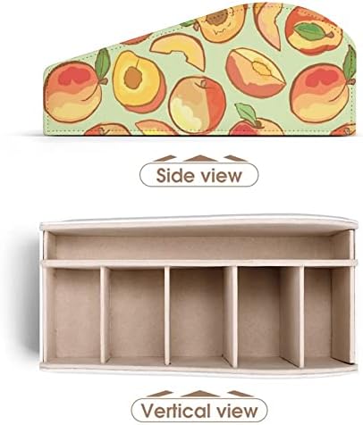 Подлога за овошје од праска, далечински управувач PU кожен организатор кутија со 6 оддели за складирање за дневна соба спална соба