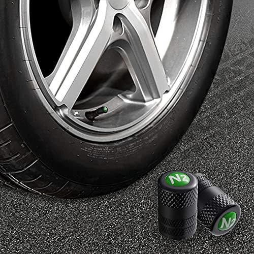Ckauto 4 PCS алуминиумски гуми за гуми на матични капаци со лого N2 азот, универзални капаци на STEM за автомобили, SUV, велосипеди и велосипеди, камиони, мотоцикли | TPMS безбед?