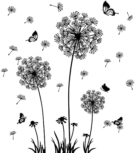 Бујни Отстранливи 3д Налепници Од Ѕид Од Глуварче Цвеќиња И Летечки Налепници За Ѕид Од Пеперутка Мурали Самолеплива Кора И Стапчиња Што Паѓаат