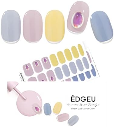 Налепница за нокти за нокти на Edgeu 34PCS на налепници за налепници на налепници, ултра светла и долготрајна, лесна за отстранување на квалитетот на салонот
