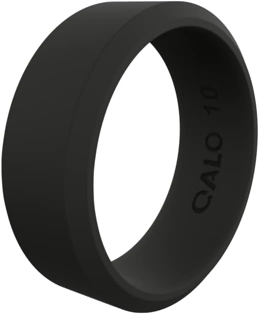 Qalo Men & Women'sенски гумен силиконски прстен, Pela Modern, Band Band, Unisex Ring, дебелина од 6,5 мм, дебелина од 1,8 мм, повеќе