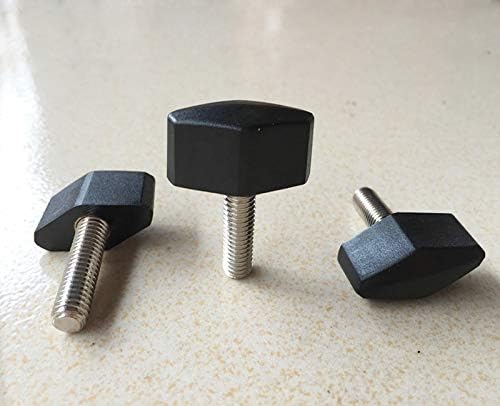 Завртки M6X пластика Една рачка за рачка за прилагодување на копчето за завртки со облик на Т не'рѓосувачки челик завртка црна боја
