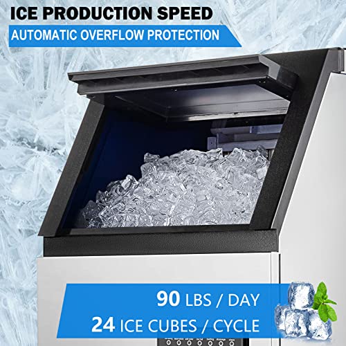 TopDeep комерцијален производител на мраз, под шалтер мраз машина 90 bs/24h, не'рѓосувачки челик хонорарен производител на мраз машина
